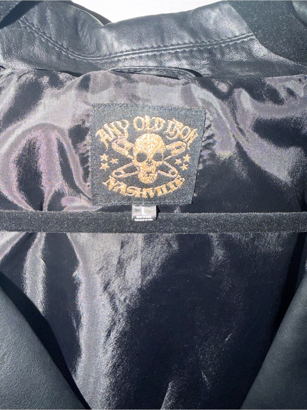 NWOT Any Old Iron Women's Black Beaded Leather Jacket Large, Cropped - Picture 6 of 6